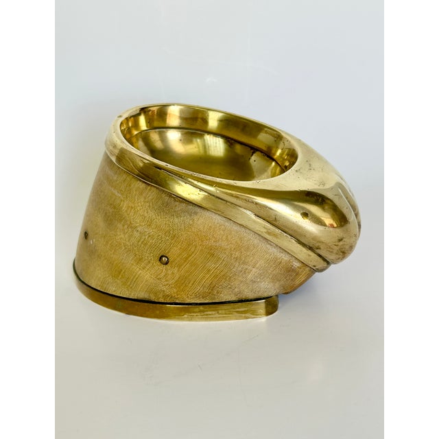 Late 19th Century Antique Victorian Brass-Mounted Taxidermy Horse Hoof Memorabilia Catchall For Sale - Image 5 of 10