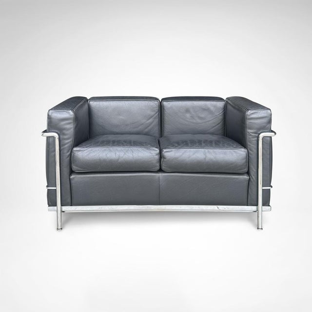 Metal LC2 2-Seater Sofa by Le Corbusier for Cassina, 1990s For Sale - Image 7 of 7