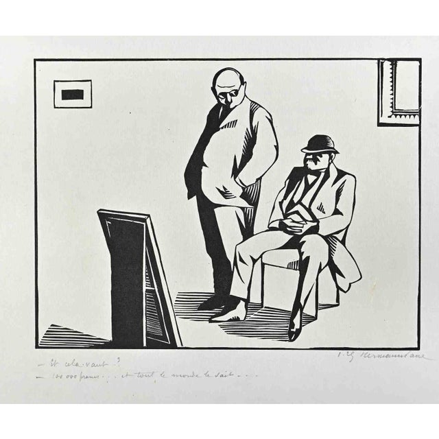 The Collector is an Original China Ink Drawing realized by Hermann Paul (1864-1940). Good condition on a white paper....