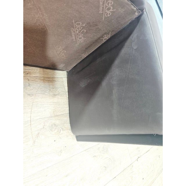 Brown Vintage Swiss Leather Pouf from de Sede, 1970s For Sale - Image 8 of 15