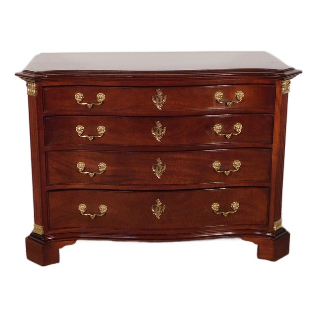 Vintage Craftique Furniture Mahogany 4 Drawer Fancy Chippendale Chest Dresser For Sale