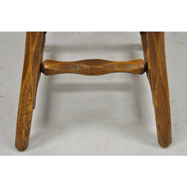 Early 20th Century Early 20th Century Pair Antique Hunt Country Furniture Colonial Pine Wood Hickory Style Side Chairs For Sale - Image 5 of 11