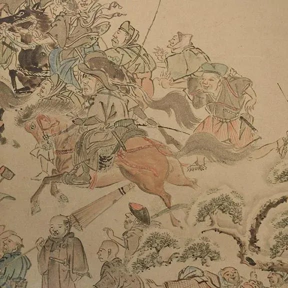 Paper 18th Century Japanese Edo Festival Screen For Sale - Image 7 of 9