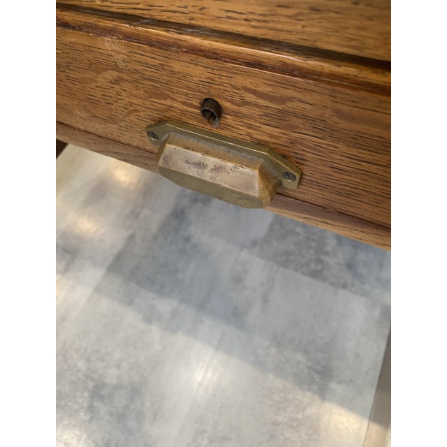 Five-Drawer Desk in Oak, 1950 For Sale - Image 16 of 18