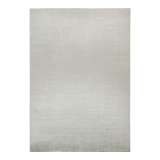 2010s Rug & Kilim’s Plain Modern Rug in Solid Silver-Gray Tone-on-Tone - 14x20 For Sale