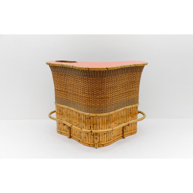 Bamboo Bar and Bar Stools, Italy, 1950s, Set of 6 For Sale - Image 9 of 18