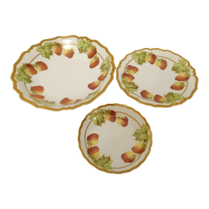 Limoges 1890s Porcelain Set Art Nouveau Strawberries 25 Pc