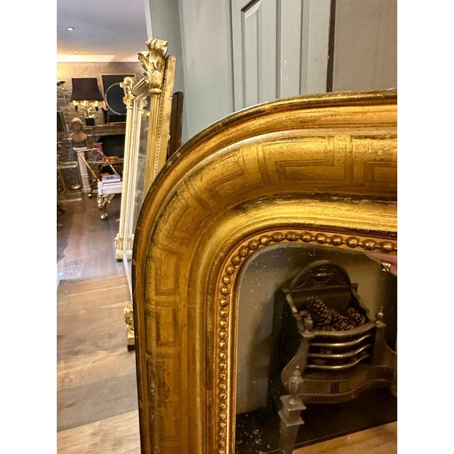 Antique French Louis Philippe Dome Gilt Mirror, 1850s For Sale - Image 4 of 14