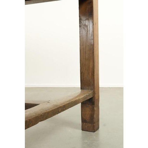 Large Antique French Farmhouse Dining Table in Oak, Early 1800s For Sale - Image 14 of 15