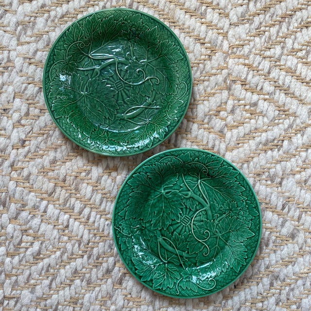 19th Century Wedgwood Basketweave Majolica Plates Set of 8 Chairish