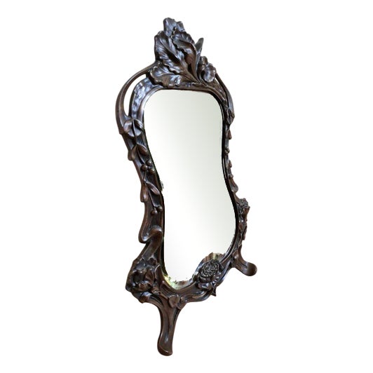 Art Nouveau Table Mirror in Bronze For Sale