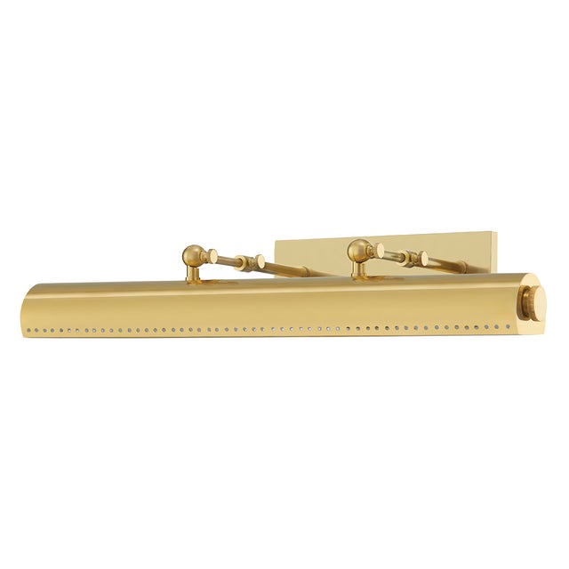 Transitional Hudson Valley Lighting Mark D. Sikes Hampshire 3-Light Large Picture Light, Aged Brass For Sale - Image 3 of 3