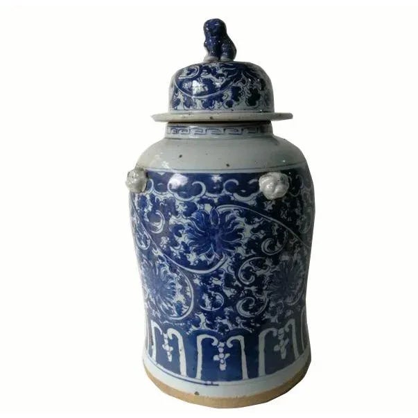 Oriental Blue and White Decorative Porcelain Ginger Jar For Sale - Image 12 of 12