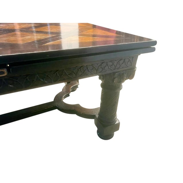 Gothic Revival Oak Draw Leaf Dining Table For Sale - Image 10 of 16