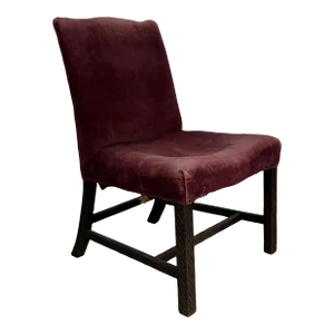 Antique Early 19th Century English George III Chinese Chippendale Fret Carved Mahogany Back Stool or Side Chair