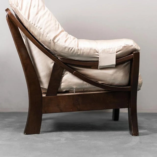 Vintage Beige Fabric Armchair, 1970s For Sale - Image 4 of 14