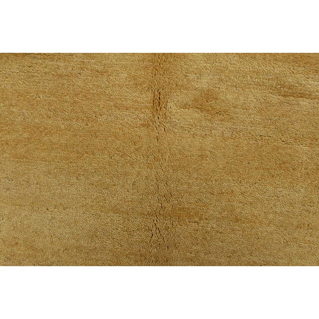 Gold Gabbeh Rug 5’6” X 7’6” Gold Wool Contemporary Hand-Knotted Carpet For Sale - Image 8 of 13