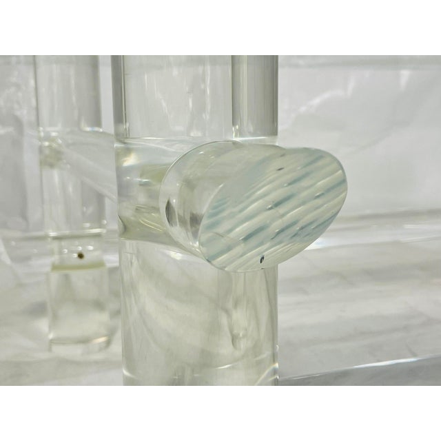 Lucite Rod & Glass Coffee Table Attributed to Les Prismatiques, 1970s For Sale - Image 13 of 18