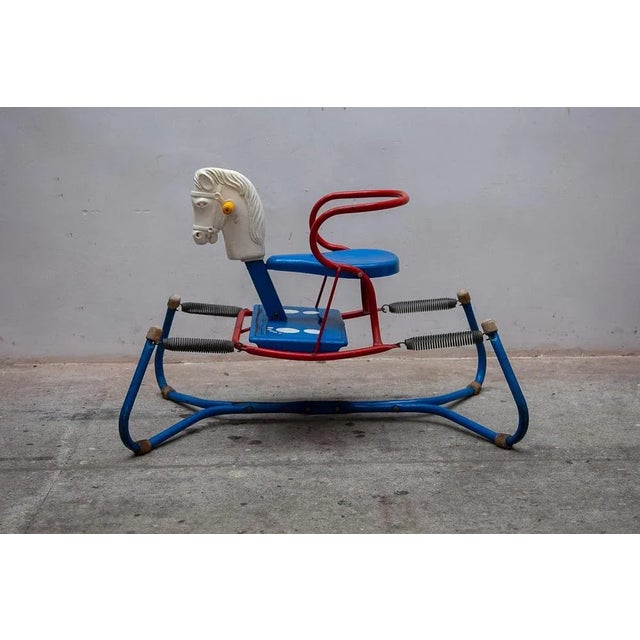 Gold Vintage Children's Rocking Horse, 1960s For Sale - Image 8 of 10