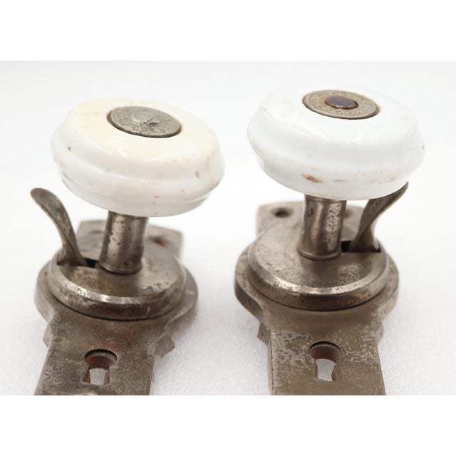 Traditional Antique Gilbert Patent Lever Door Knob Set For Sale - Image 3 of 5