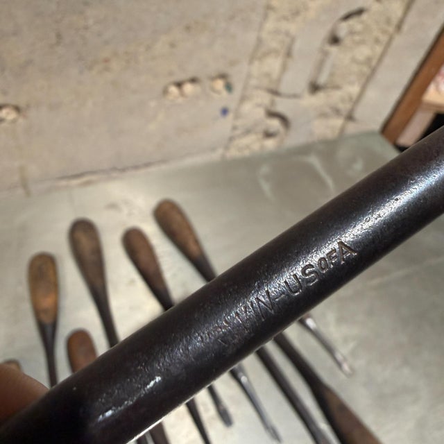 Vintage Perfect Handle Screwdrivers Wooden Scales Riveted Metal Handle For Sale - Image 9 of 18