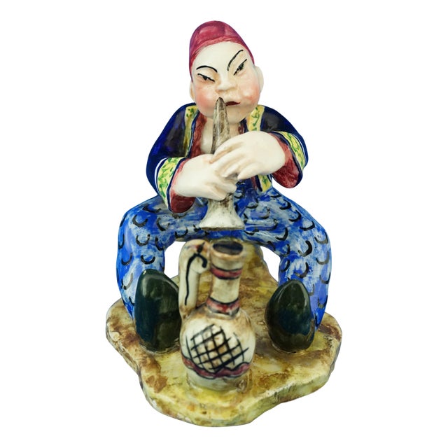 Vintage Italian Art Deco Ceramic Figurine by Leopold Anzengruber, 1950s For Sale