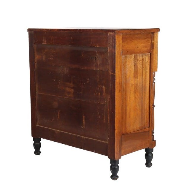 American Empire Cherry & Tiger Maple Gentlemen’s Chest C1840 For Sale - Image 10 of 12