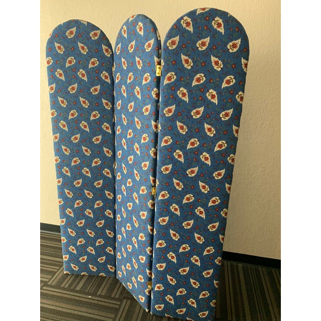 Vintage Pierre Deux Fabric Screen/Room Divider in Blue Background For Sale - Image 9 of 9