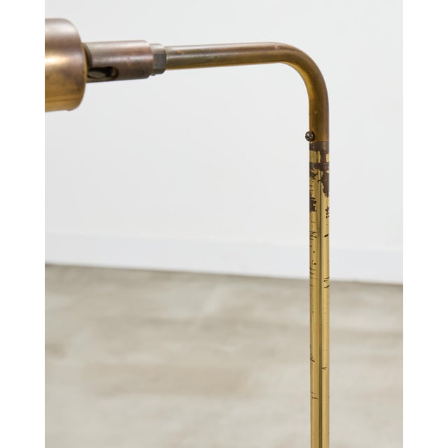Pair of Koch & Lowy Omi Patinated Brass Pharmacy Floor Lamps For Sale - Image 17 of 18