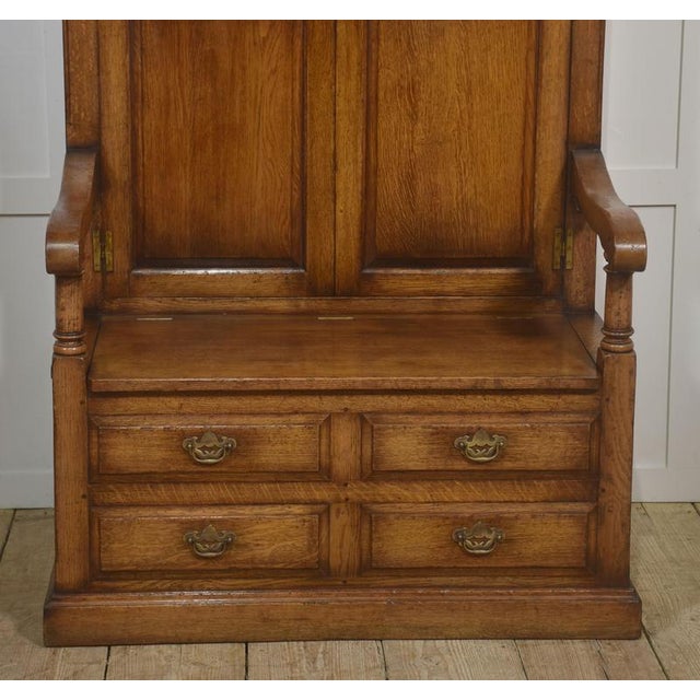 Oak Hall Seat Cupboard, 1890s For Sale - Image 4 of 12