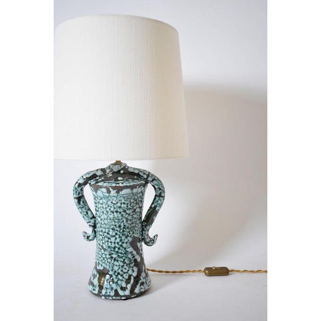 Contemporary Kasaï Erato Green Crackle Handles Ceramic Lamp by Barracuda Interiors For Sale - Image 3 of 6