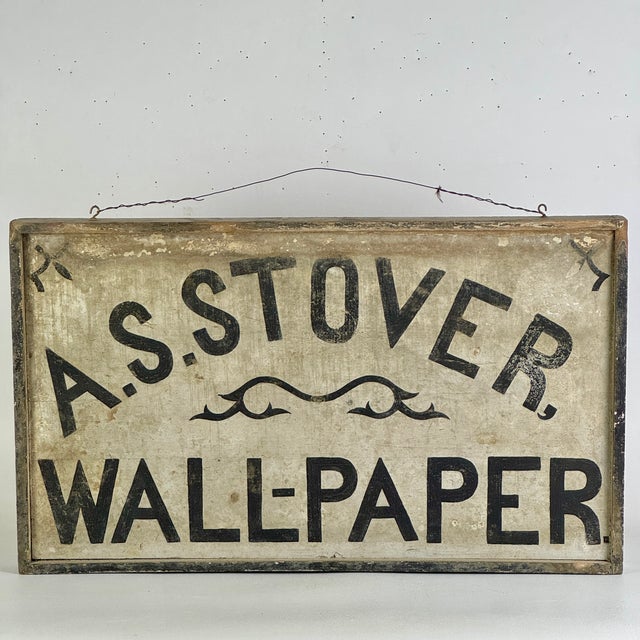 A decorative all wood original Late 19th Century - Early 20th Century wallpaper merchant's trade sign. This would have...
