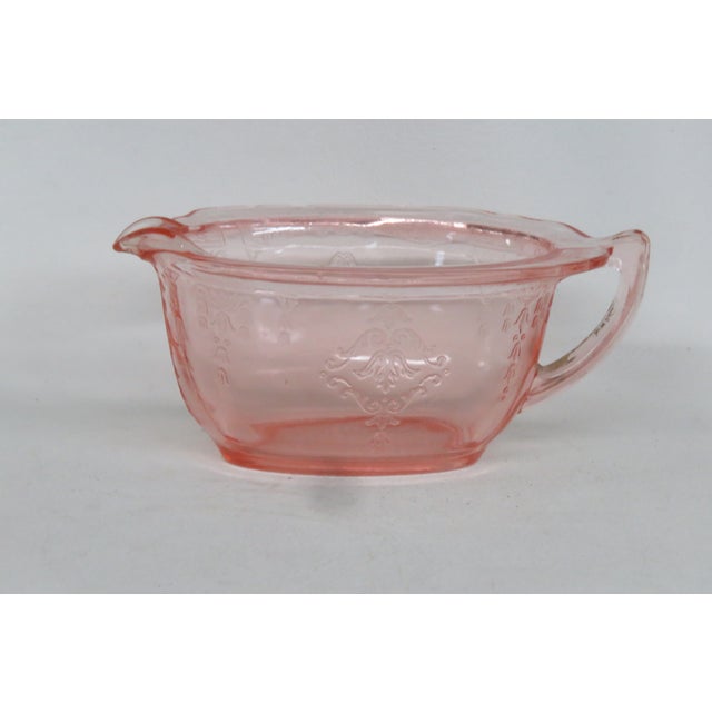 Art Deco Vintage Anchor Hocking Princess Pink Open Creamer Dish Depression Glass For Sale - Image 3 of 15