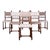 Antique French Renaissance Henry II Style Walnut Dining Chairs W/ Linen Fabric - Set of 6 For Sale