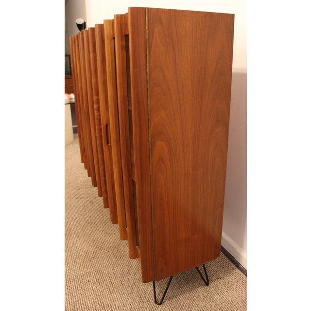 MidCentury Danish Modern Hairpin Leg Walnut Display Chairish