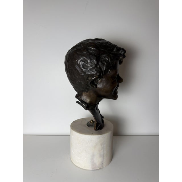 Head of a Neapolitan Street Urchin, Late 19th Century, Bronze on Marble Base For Sale - Image 11 of 18