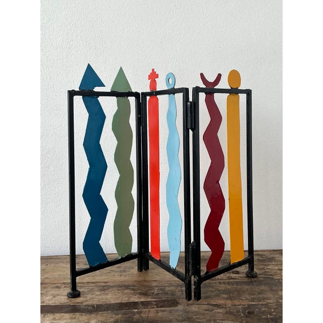 Late 20th Century Vintage Postmodern Table Top Screen For Sale - Image 5 of 12