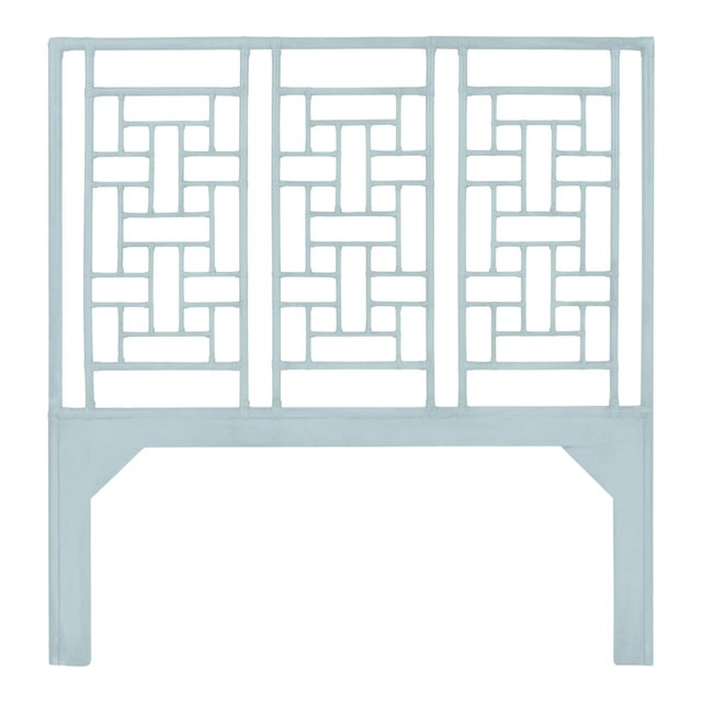 Chinoiserie David Francis Furniture for Chairish Ohana Headboard Queen, Smoke For Sale - Image 3 of 3