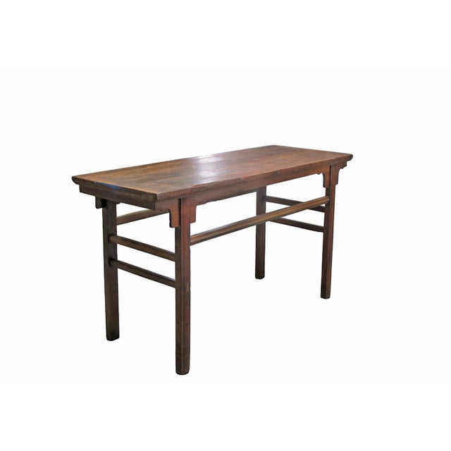 62" Long Antique Brown Console Table For Sale - Image 4 of 8