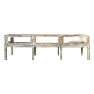 Large Antique Rustic Oak Display Case, 1890s For Sale