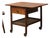 Vintage Oak Rolling Side Table Cart With Drawer and Lower Shelf For Sale