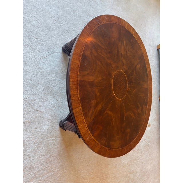 Late 20th Century Late 20th Century Henkel Harris Model 5249 Oval Mahogany Coffee Table [Cb] For Sale - Image 5 of 10