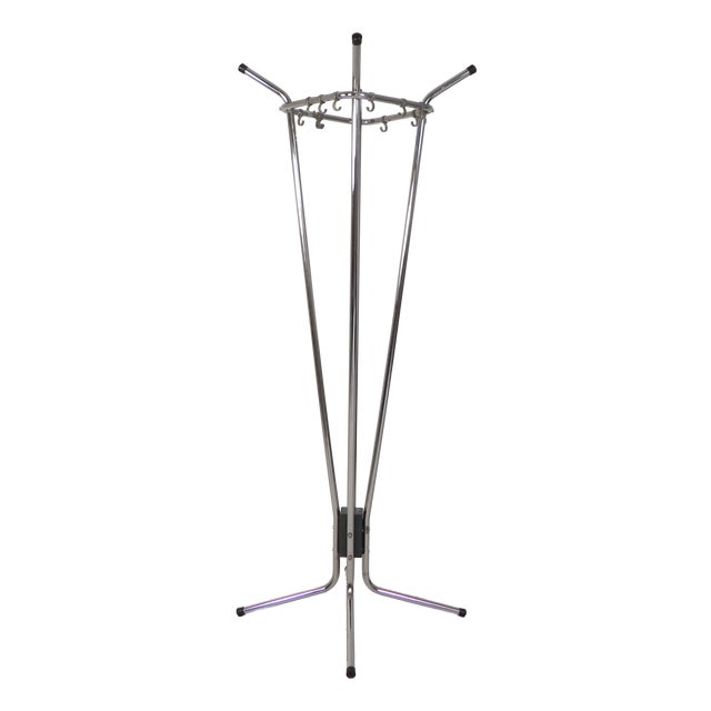 Freestanding Coat Rack with 4 Tubes and 12 Hooks from Tubax, 1950s For Sale