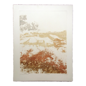 1980s Paula Crane "Rock Garden I" Hand Signed LTD Ed Art Etching