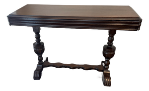 Vintage Jacobean Revival Draw-Leaf Console Table / Pub Table