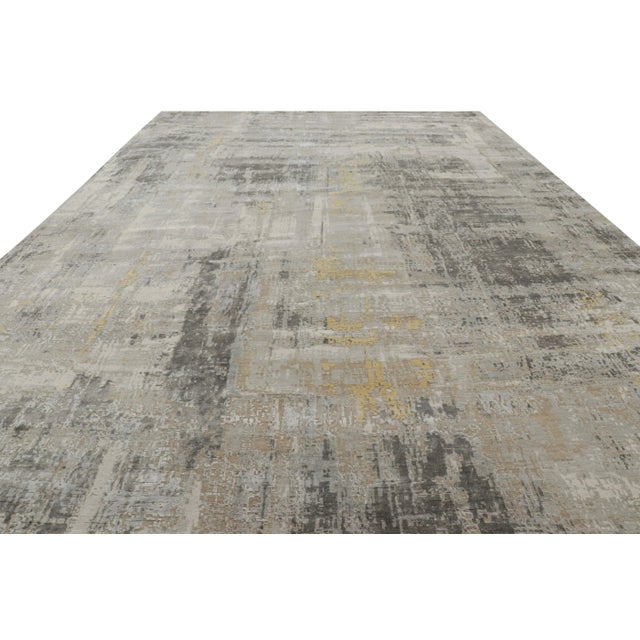 2010s Rug & Kilim’s Oversized Abstract Rug in Silver-Gray and Beige-Brown Patterns For Sale - Image 5 of 7