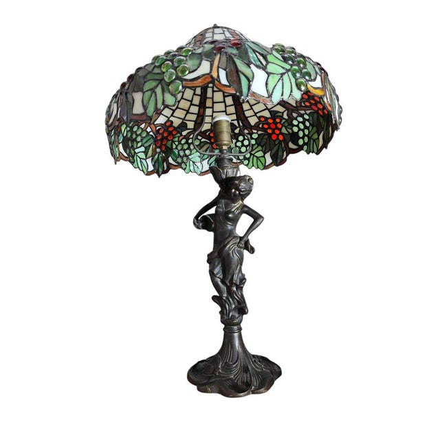 Vintage Art Nouveau Table Lamp, 1940s For Sale - Image 9 of 12