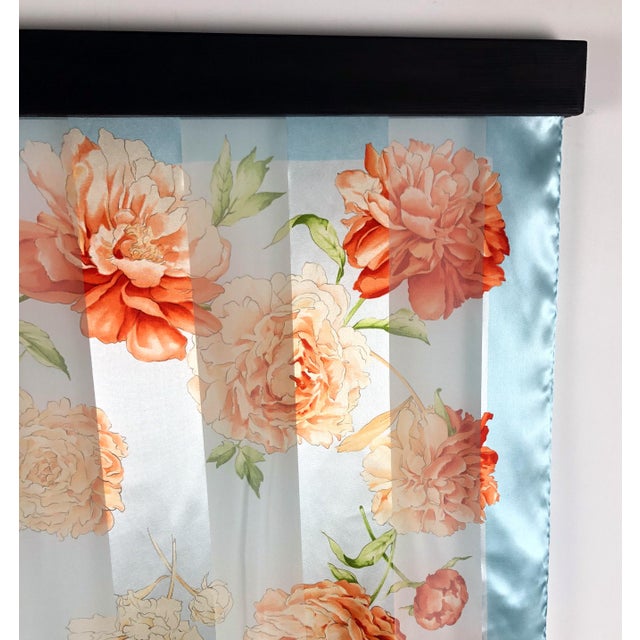 Textile Pure Silk Valentino Vintage Scarf With Wall Hanging Scarf Holder For Sale - Image 7 of 11