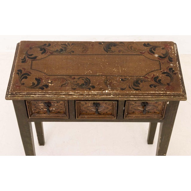 Distressed Paint-Decorated Side Table For Sale - Image 4 of 7
