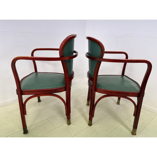 Vienna Secession Chairs and Armchairs by Gustav Siegel for Jacob & Josef Kohn, 1890s, Set of 6 For Sale - Image 16 of 18